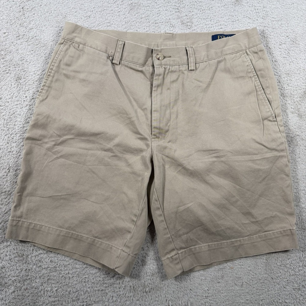 Polo Ralph Lauren Shorts Mens 32 Khaki Tan Cotton Classic Fit 9" Chino Casual